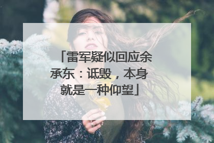 雷军疑似回应余承东：诋毁，本身就是一种仰望